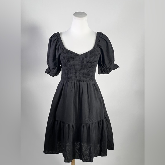 Madewell Dresses & Skirts - NWT NEW Madewell Linen-Blend Lucie Smocked Mini Dress size M